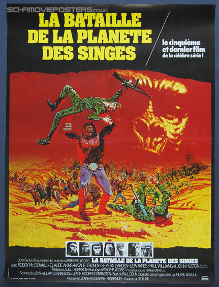 Battle for the Planet of the Apes (1973) - Original French Movie Poster