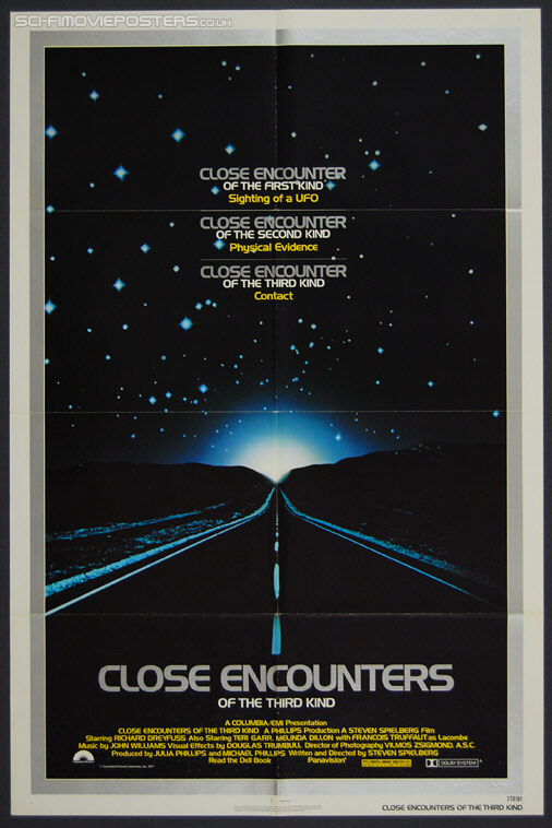 Close Encounters of the Third Kind (1977) 'PG' - Original US One Sheet Movie Poster(1981) - Original US One Sheet Movie Poster