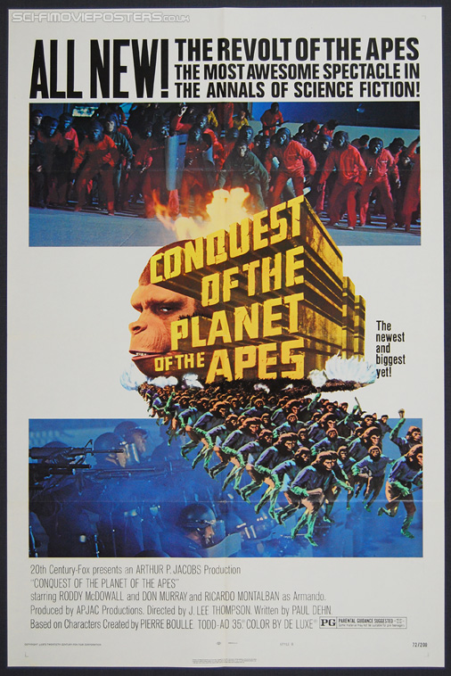 Conquest of the Planet of the Apes (1972) Stlye 'B' - Original US One Sheet Movie Poster