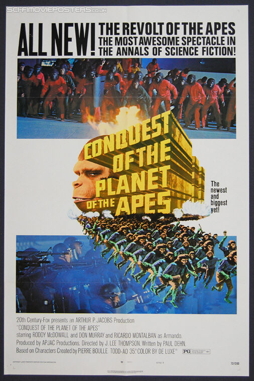 Conquest of the Planet of the Apes (1972) Stlye 'B' - Original US One Sheet Movie Poster