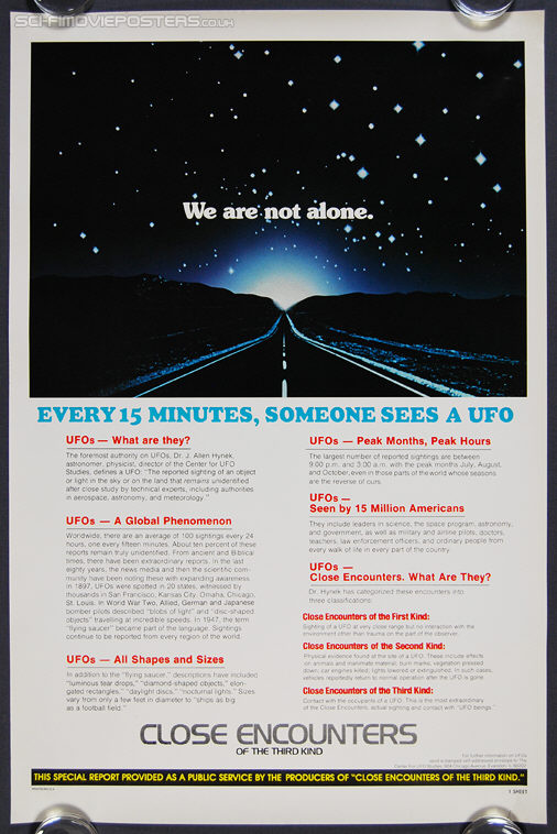 Close Encounters of the Third Kind facts (1977) - Original US One Sheet Movie Poster