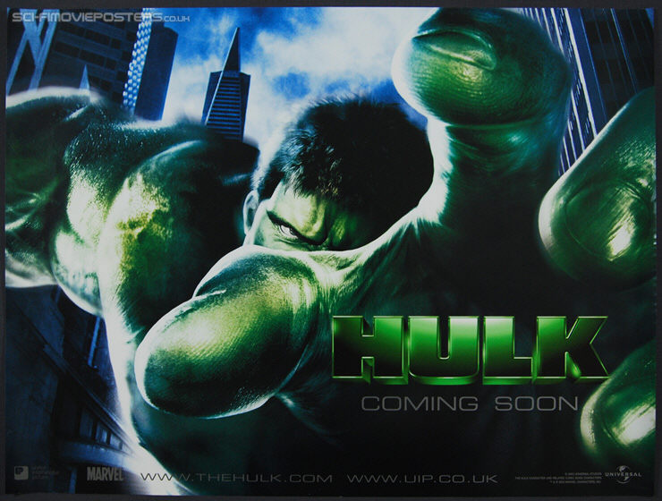 Hulk 2003 Advance Original British Quad Movie Poster