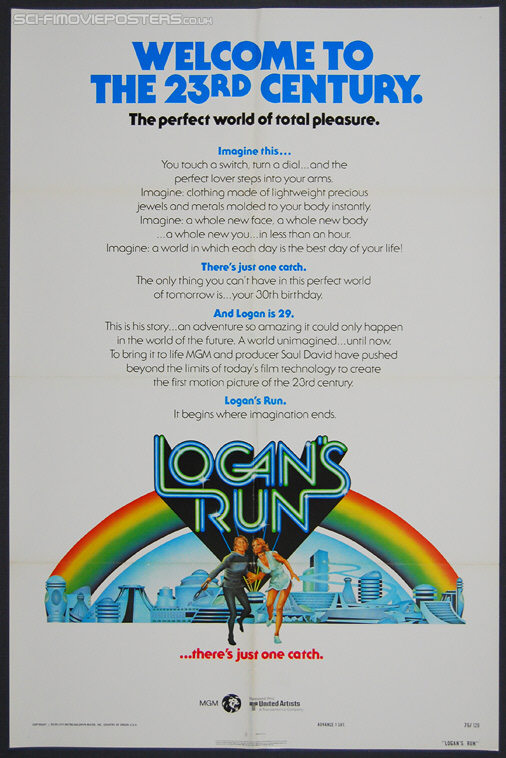 Logan's Run (1976) Advance - Original US One Sheet Movie Poster