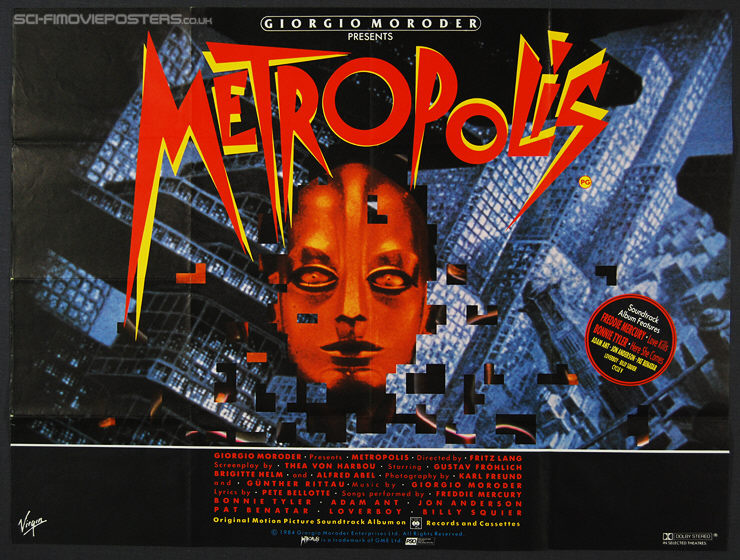 Metropolis (1927) Re-release 1984 - Original British Quad Movie Poster