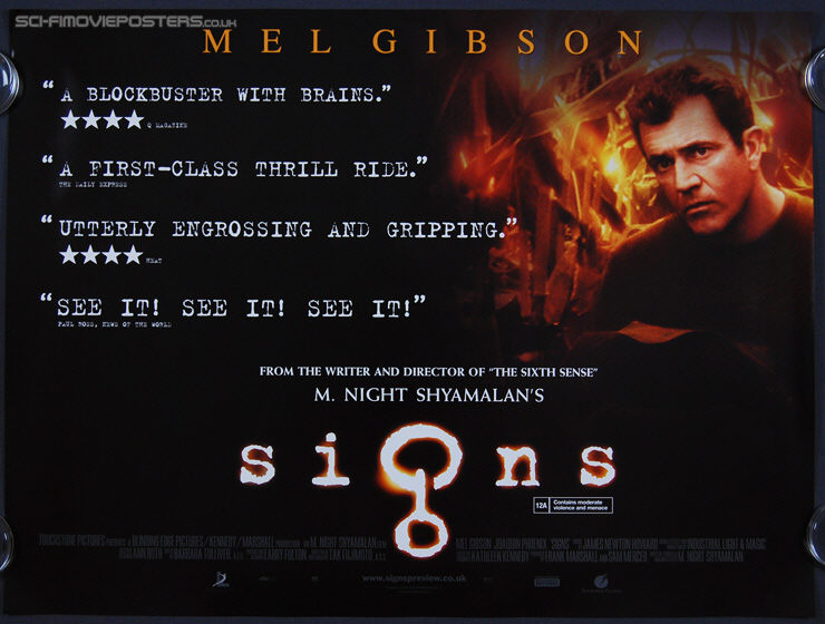 Signs (2002) 'Quotes' - Original British Quad Movie Poster