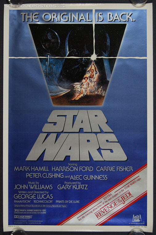 Star Wars (1977) Re-release 1982 (Revenge banner) - Original US One Sheet Movie Poster