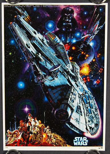 Star Wars (1977) Re-release Dubbed Version 1982 -Original Japanese Hansai B2 Movie Poster
