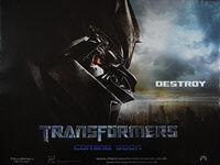 Transformers (2007) 'Destroy' - Original British Quad Movie Poster